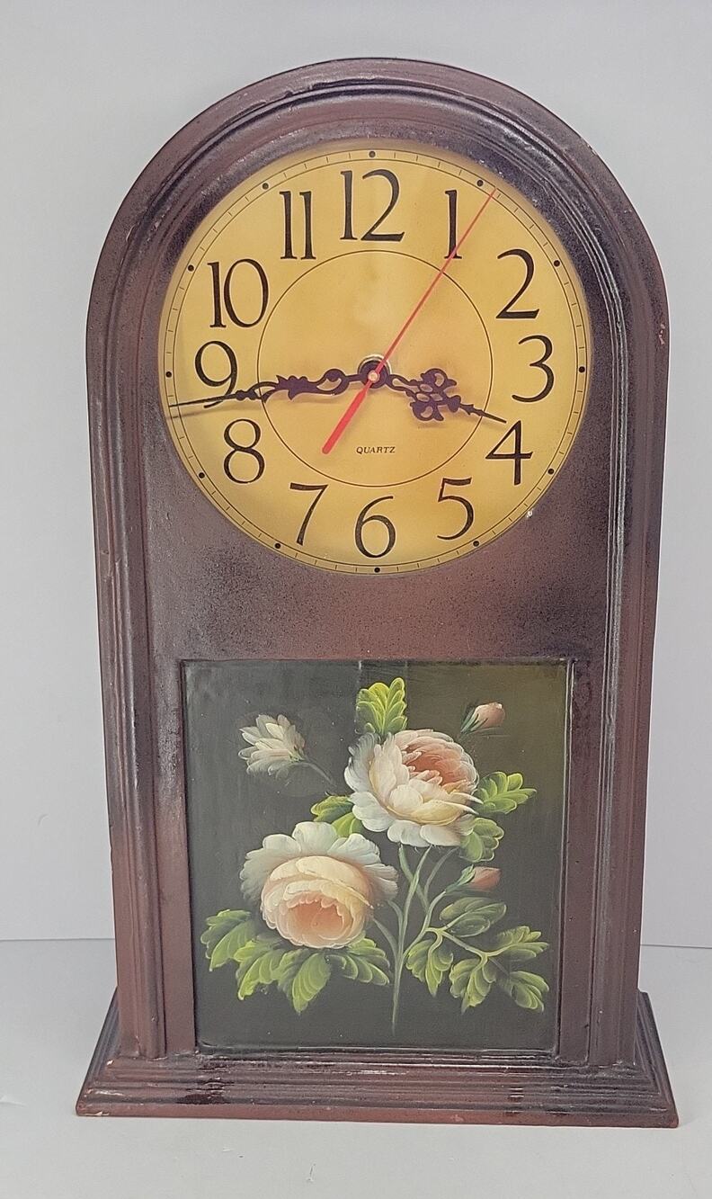 Vintage Quartz Wall Clock Decorative Floral